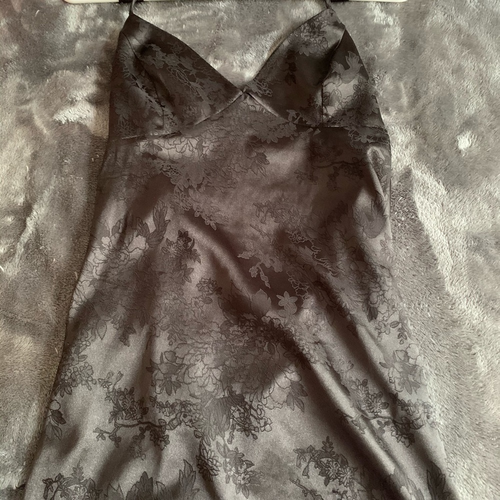 Shein Black satin mini dress